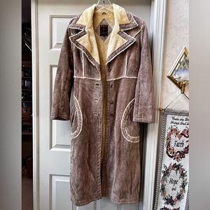 P.B.D 1970s vintage leather/suede long coat